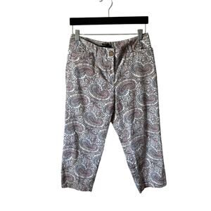 Talbots The Perfect Crop Paisley Pattern Ankle Length Pants Women's Petite 4P
